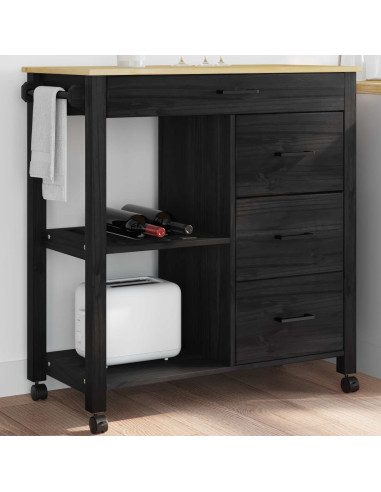 Carrello da Cucina MONZA Nero 84 x 40 x 88,5 cm