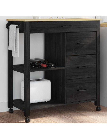 Carrello da Cucina MONZA Nero 84 x 40 x 88,5 cm