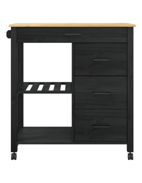 Carrello da Cucina MONZA Nero 84 x 40 x 88,5 cm