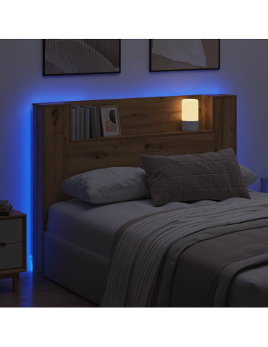Testata con Mobile e LED Rovere Artigianale Legno multistrato