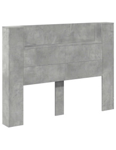 Testata con Mobile e LED Calcestruzzo 140 x 16,5 x 103,5 cm 2