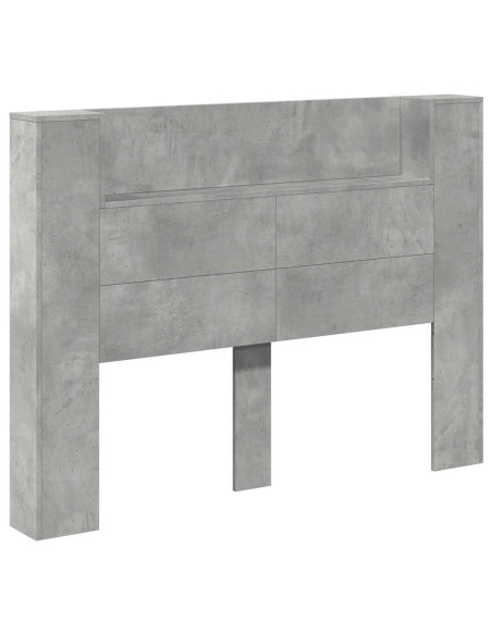 Testata con Mobile e LED Calcestruzzo 140 x 16,5 x 103,5 cm