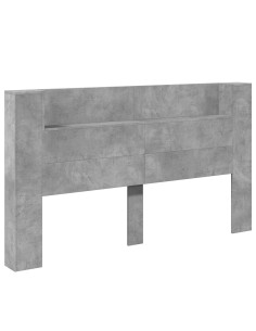 Testata con Mobile e LED Calcestruzzo 180 x 16,5 x 103,5 cm 2