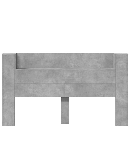 Testata con Mobile e LED Calcestruzzo 180 x 16,5 x 103,5 cm