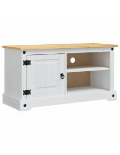 Mobile TV Corona Bianco 100 x 40 x 52 cm Pino massello 2