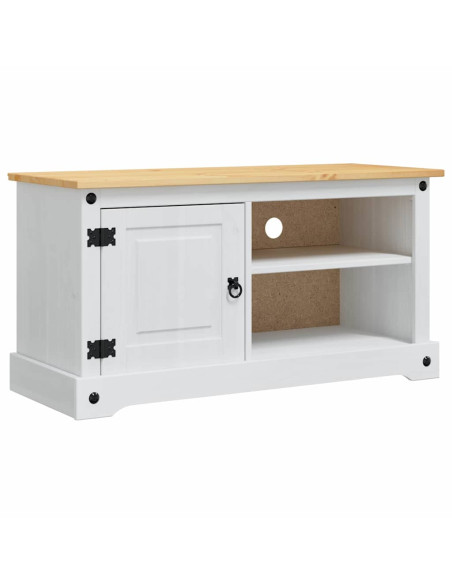 Mobile TV Corona Bianco 100 x 40 x 52 cm Pino massello
