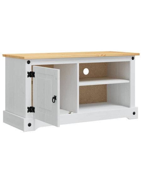 Mobile TV Corona Bianco 100 x 40 x 52 cm Pino massello