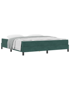 Letto a molle con materasso Verde Scuro 180 x 220 cm Tessuto 2