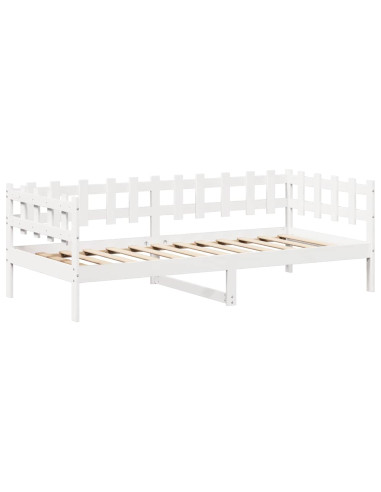 Set Dormeuse e Panca con Tetto Bianco 80x200cm Massello Pino