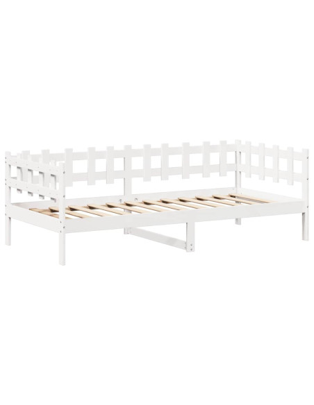 Set Dormeuse e Panca con Tetto Bianco 80x200cm Massello Pino