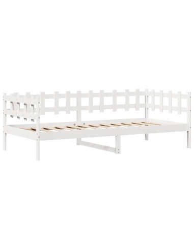 Dormeuse con Cassetti Bianca 80x200 cm Legno Massello di Pino