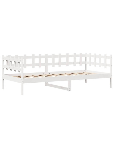 Dormeuse con Cassetti Bianca 80x200 cm Legno Massello di Pino