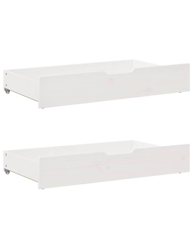 Dormeuse con Cassetti Bianco 90x200 cm Legno Massello di Pino