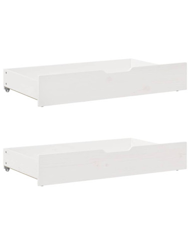 Dormeuse con Cassetti Bianco 90x190 cm Legno Massello di Pino