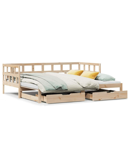Divano Letto Estraibile con Cassetti senza Materasso 80x200 cm