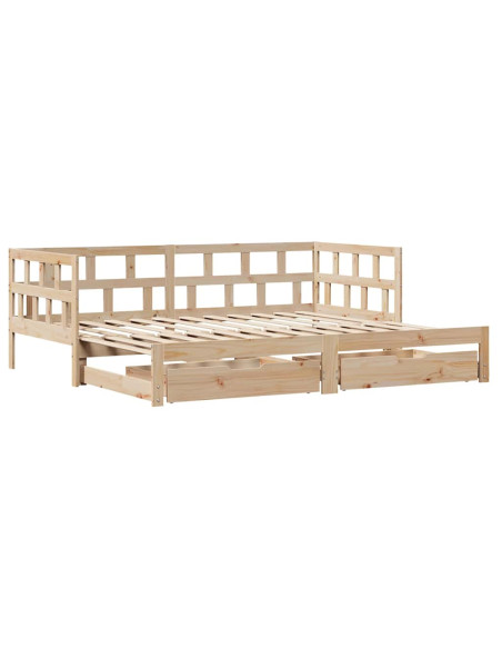 Divano Letto Estraibile con Cassetti senza Materasso 80x200 cm