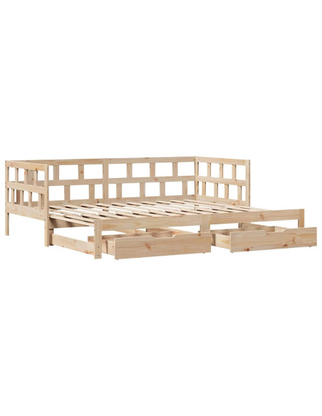 Divano Letto Estraibile con Cassetti senza Materasso 80x200 cm