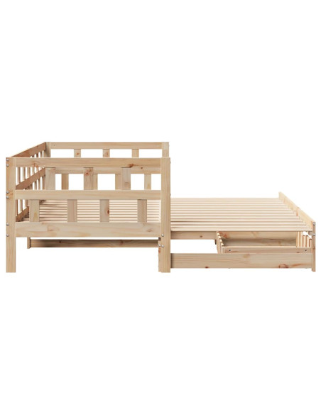 Divano Letto Estraibile con Cassetti senza Materasso 80x200 cm