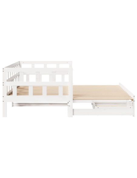 Letto Estraibile con Cassetti senza Materasso Bianco 80x200 cm