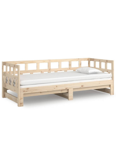 Dormeuse Estraibile in Legno Massello di Pino 2x(80x200) cm