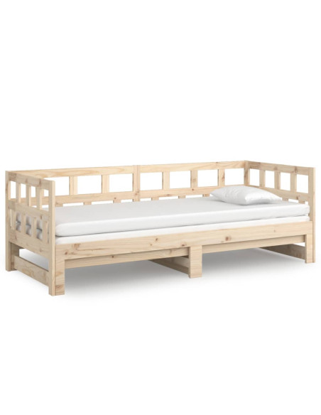 Dormeuse Estraibile in Legno Massello di Pino 2x(80x200) cm