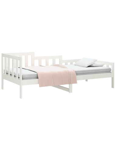 Dormeuse senza Materasso Bianca 80x200 cm Legno Massello Pino