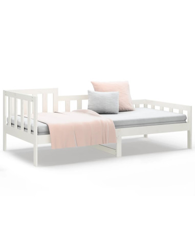 Dormeuse senza Materasso Bianca 80x200 cm Legno Massello Pino