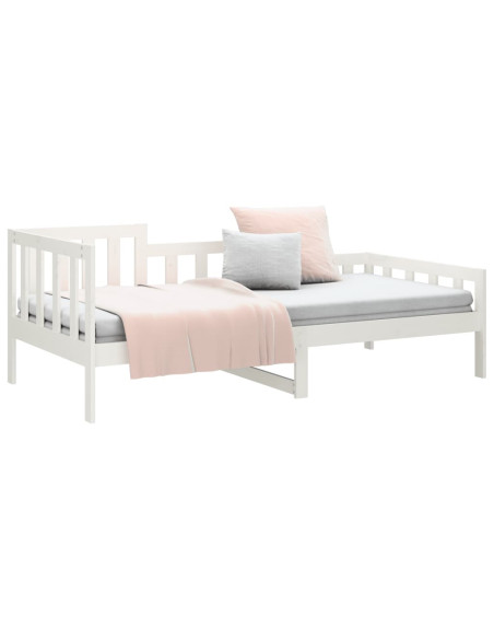Dormeuse senza Materasso Bianca 80x200 cm Legno Massello Pino