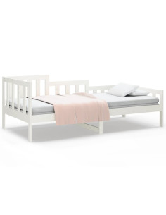 Dormeuse senza Materasso Bianca 90x200 cm Legno Massello Pino 2