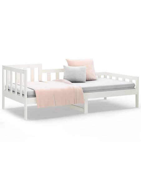 Dormeuse senza Materasso Bianca 90x200 cm Legno Massello Pino