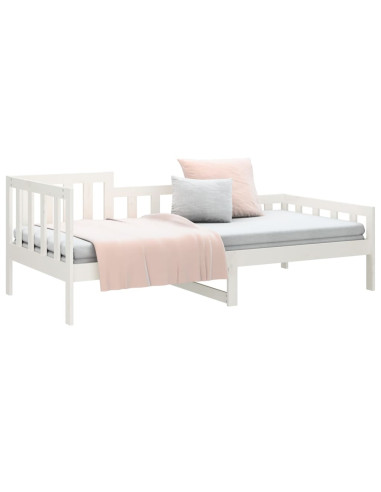 Dormeuse senza Materasso Bianca 90x200 cm Legno Massello Pino