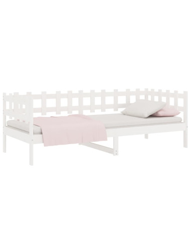 Dormeuse senza Materasso Bianca 80x200 cm Legno Massello Pino