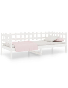 Dormeuse senza Materasso Bianca 90x200 cm Legno Massello Pino 2