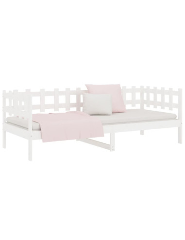 Dormeuse senza Materasso Bianca 90x200 cm Legno Massello Pino