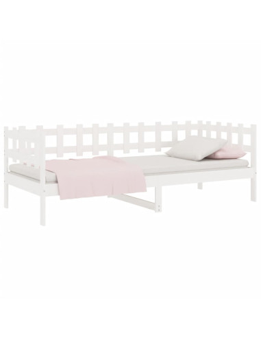 Dormeuse senza Materasso Bianca 90x190 cm Legno Massello Pino