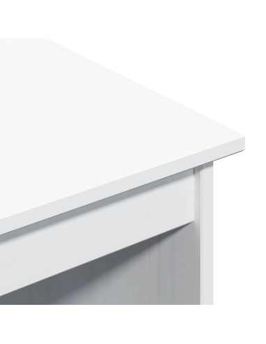 Scrivania Bianco 112 x 50 x 75 cm Legno di Pino Massello