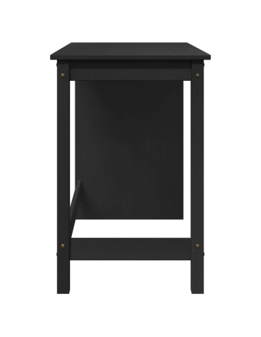 Scrivania Nero 112 x 50 x 75 cm Legno di Pino Massello