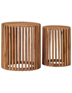 Set tavolini con archiviazione Marrone 40 x 40 x 45 cm 2