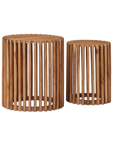Set tavolini con archiviazione Marrone 40 x 40 x 45 cm