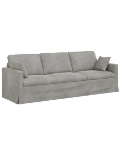 Divano Grigio chiaro 228 x 78 x 80 cm Velluto 2