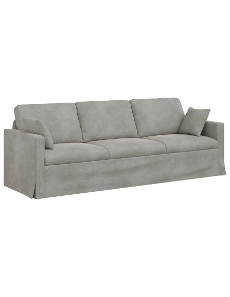 Divano Grigio chiaro 228 x 78 x 80 cm Velluto