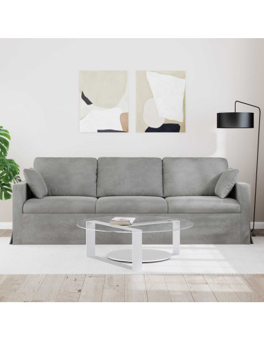 Divano Grigio chiaro 228 x 78 x 80 cm Velluto