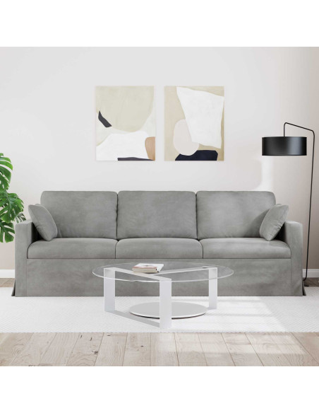 Divano Grigio chiaro 228 x 78 x 80 cm Velluto