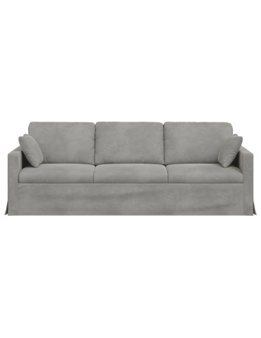 Divano Grigio chiaro 228 x 78 x 80 cm Velluto