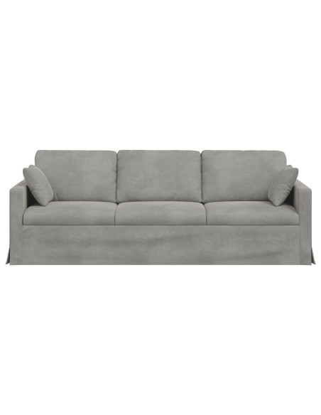 Divano Grigio chiaro 228 x 78 x 80 cm Velluto
