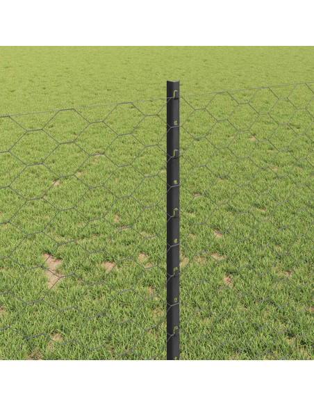 Recinzione con Posto Grigio 1 x 25 m Acciaio
