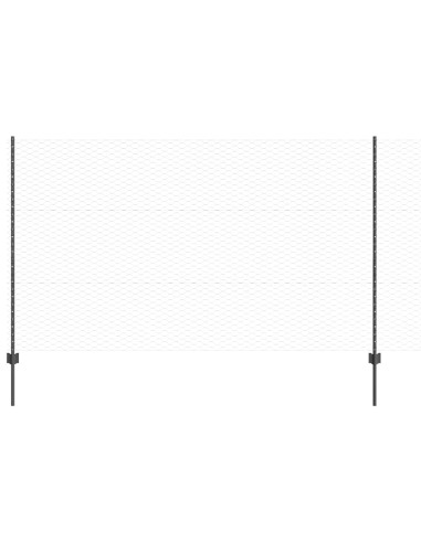Recinzione con Posto Grigio 1,4 x 100 m Acciaio e PVC