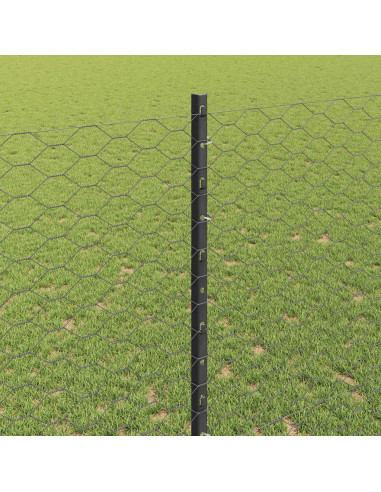 Recinzione con Posto Grigio 1,4 x 100 m Acciaio e PVC
