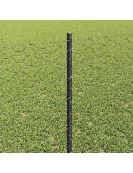 Recinzione con Posto Grigio 1,4 x 100 m Acciaio e PVC