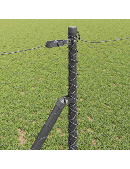 Palo della recinzione Grigio 25 x 1 m (rete da 50 mm) Acciaio
